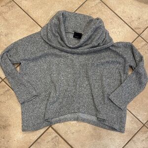 Lumiere Gray Cowl Neck Crop Sweater